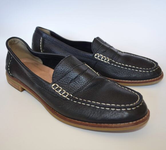 Sperry Top Sider Shoes - Sperry Black Leather Penny Loafer Size 9.5